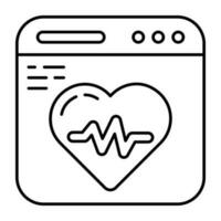 un icono de diseño único del monitor de ecg vector