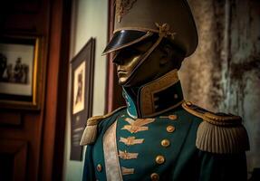 masculino militar uniforme de el Diecinueveavo siglo. ai generado foto