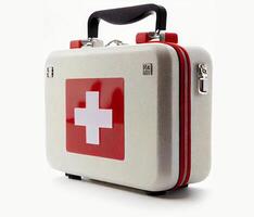 first aid kit on a white background. . photo