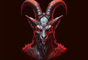 goat devil with horns. photo