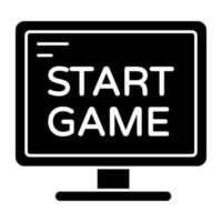 A solid design, icon of game start vector