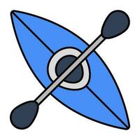 A flat design icon of canoe vector