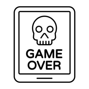 A linear design, icon of game over vector