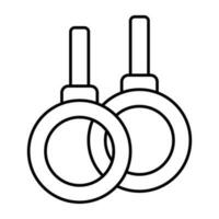 Vector design of gymnastic rings, linear icon