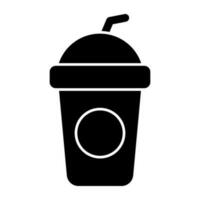 An editable design icon of takeaway drink vector