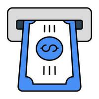 Editable design icon of money withdrawal vector