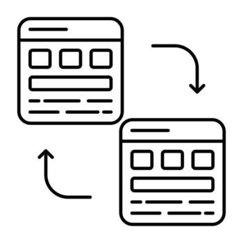 Editable design icon of website transfer vector
