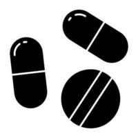 An editable design icon of pills vector