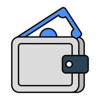 A billfold accessory icon, vector design of wallet