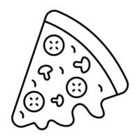 Editable design icon of pizza slice vector