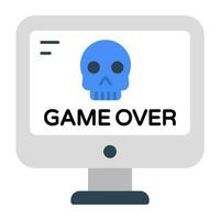 A flat design, icon of game over vector