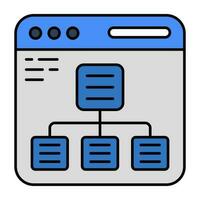 Conceptual flat design icon of web hierarchy vector