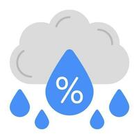 Conceptual flat design icon of humidity vector