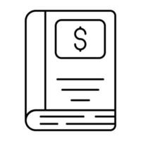 Editable design icon of financial book vector