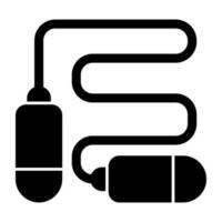 A solid design icon of skipping rope vector