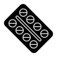 An editable design icon of pills strip vector