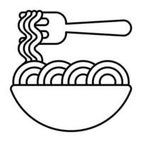 A yummy icon of noodles bowl vector