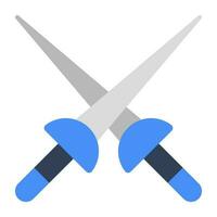 Battle tool concept icon, vector design of crossswords