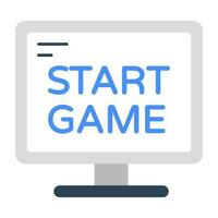 A flat design, icon of game start vector