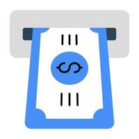 Editable design icon of money withdrawal vector