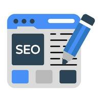 Trendy design icon of seo writing vector