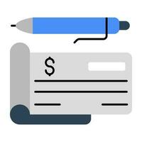 diseño vectorial de escritura de cheques vector