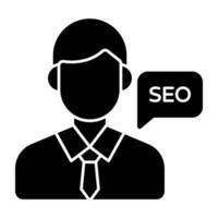 An editable design icon of seo chatting vector