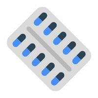 An editable design icon of pills strip vector