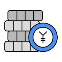 An editable design icon of yuan coins vector