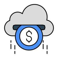 An icon design of cloud money vector