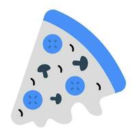 Editable design icon of pizza slice vector