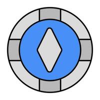 A colored design icon of casino token vector