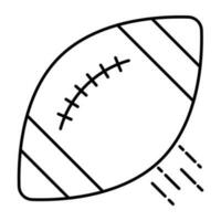 American football icon, linear design of rugby vector