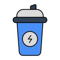 An editable design icon of energy drink vector