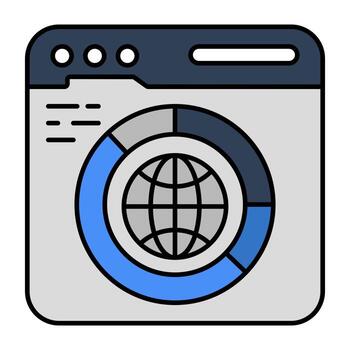 icono de diseño plano del navegador web vector