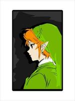 VECTOR OF ZELDA CHARACTER FROM THE SIDE