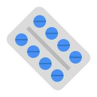 An editable design icon of pills strip vector