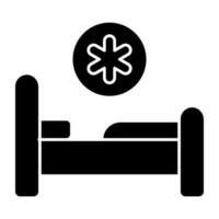 An solid design icon of hospital bed vector