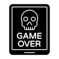 A solid design, icon of game over vector