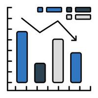 A flat design, icon of loss chart vector
