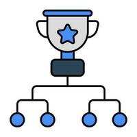 A flat design icon of trophy cup vector