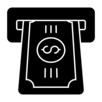 Editable design icon of money withdrawal vector