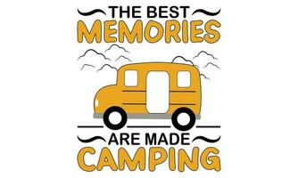 The Best Memories Are Made Camping T shirt Design, Camping Vector. Mountain Vector, Graphic vector print for t shirt and background print design.