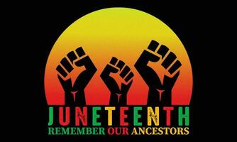 diecinueve de junio recuerda nuestra ancestros camiseta diseño vector - diecinueve de junio africano americano independencia día, junio 19 diecinueve de junio celebrar negro libertad bueno para camiseta, bandera, saludo tarjeta diseño
