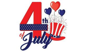 cuarto de julio independencia día America t camisa diseño vector ilustración. contento independencia día Estados Unidos 4 4 th julio en unido estados de America. vector ilustración. eps 10