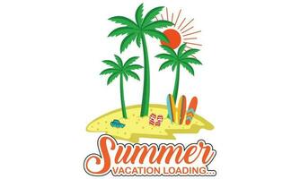 Summer Vacation Loading T-shirt Design Vector, Summer beach Sunshine Vector Print Design Artwork, Take Me To The Sunshine, Beach Paradise Print T-shirt Graphics Design, typography Slogan On Palm Tree