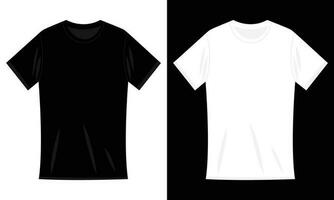 blanco y negro camiseta Bosquejo. deporte blanco camisa plantilla, hombres y mujer ropa para Moda ropa realista uniforme para publicidad textil impresión vector conjunto