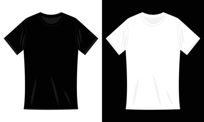 Premium Vector Blank tshirts white and black vector templates, Blank Tshirts  