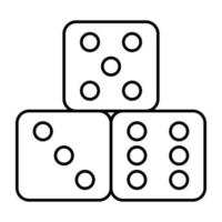 A linear design, icon of ludo dices vector