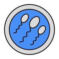 A unique design icon of sperms, mail reproductive cells vector